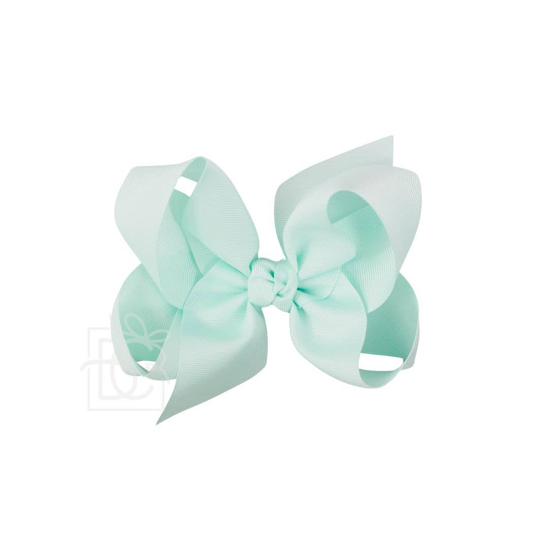 Signature Grosgrain Bow on Clip (New Colors): Nile Blue / 6.5" Jumbo - 2.25" Ribbon on Lg Alligator Clip