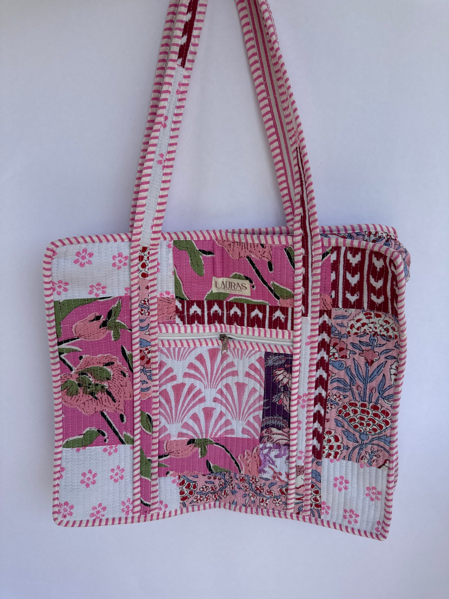 Rosé Mosaic Zippered Tote