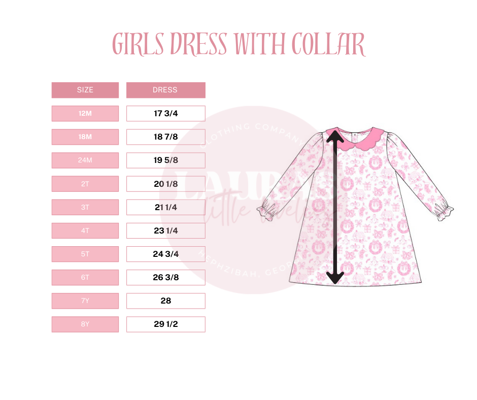 Collar Dress Size Chart