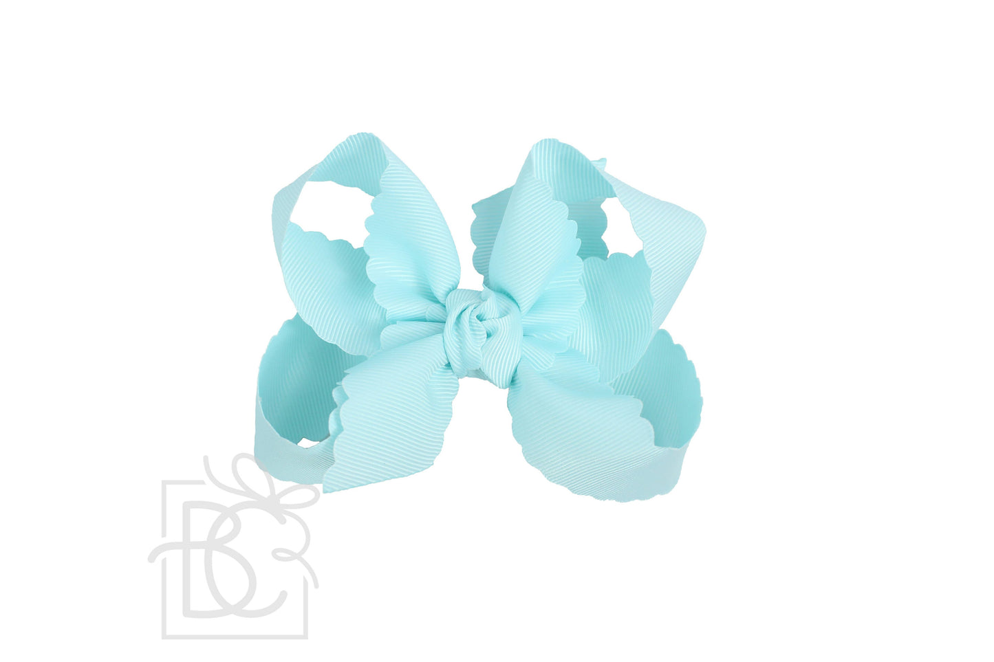 SCALLOPED EDGE BOW: Black / 5.5" Extra Large - 2.25" Ribbon on Alligator Clip