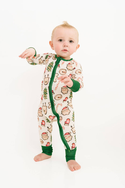 Christmas Cookies Green Bamboo Sleeper: 6-12M
