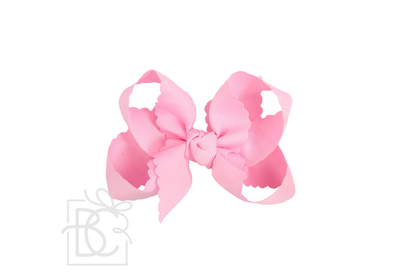 SCALLOPED EDGE BOW: Hot Pink / 5.5"