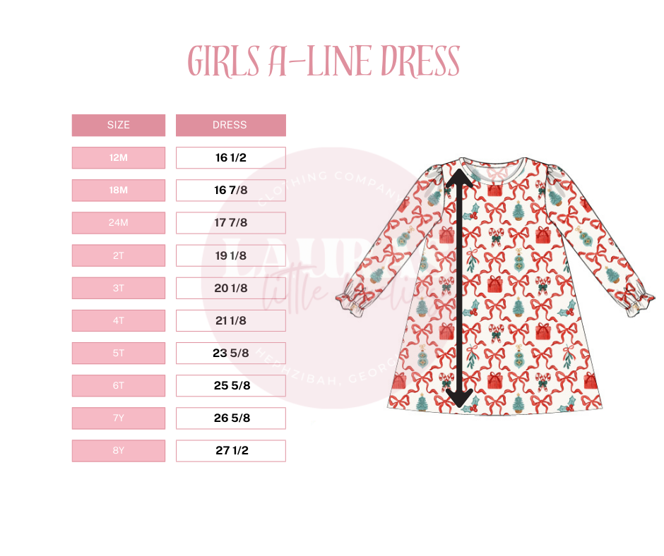 A-Line Dress Size Chart