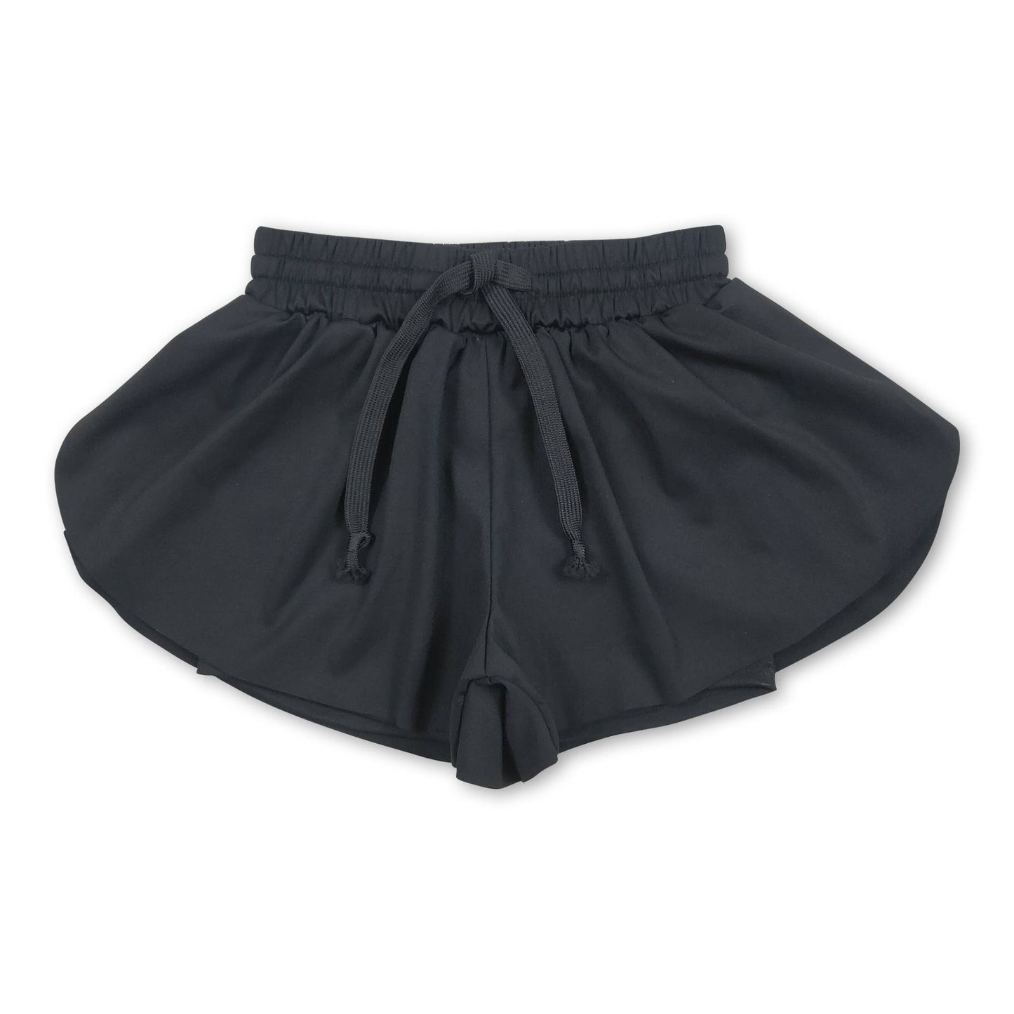 Blue kids girls activewear summer yoga shorts: Black / 2T