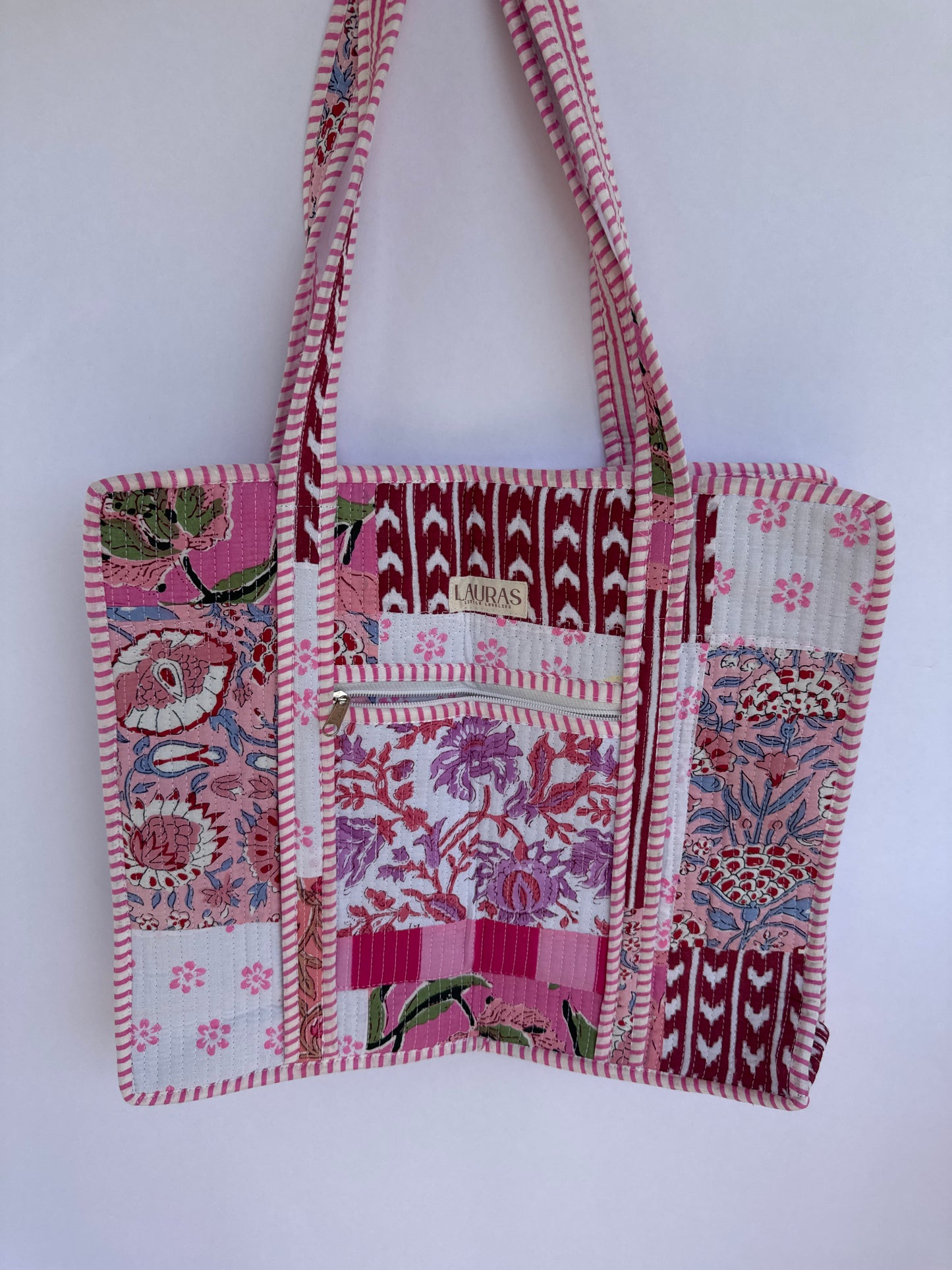Rosé Mosaic Zippered Tote