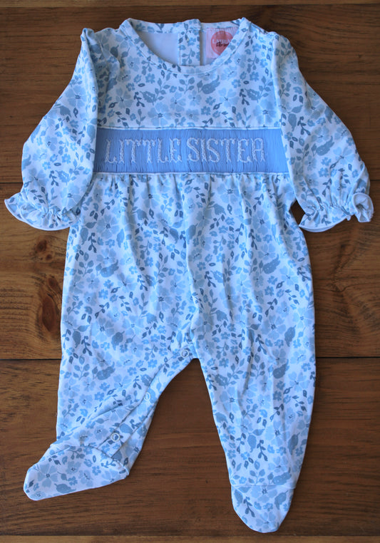 Little Sister Floral Footie Romper