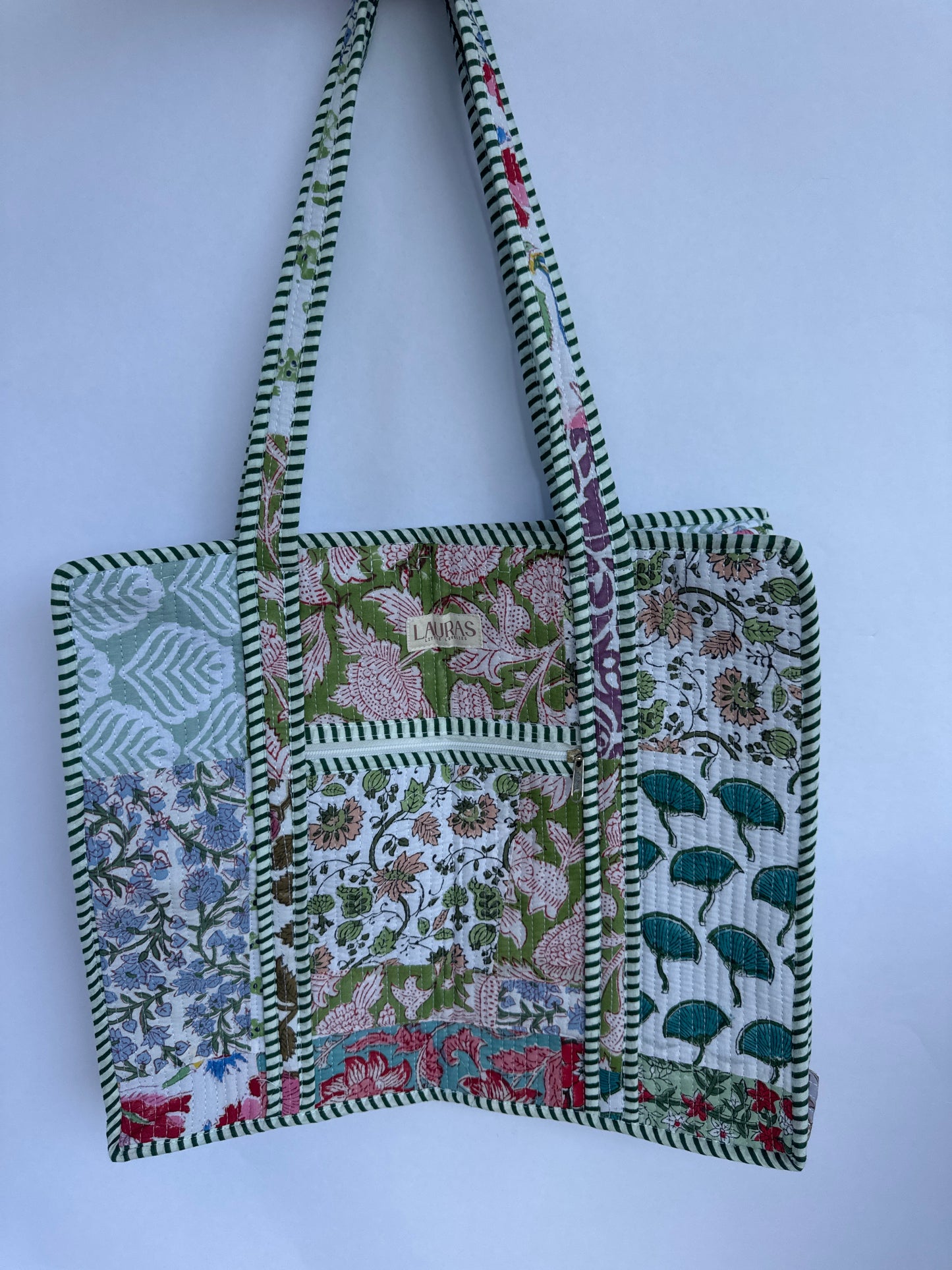 Posie Patch Zippered Tote