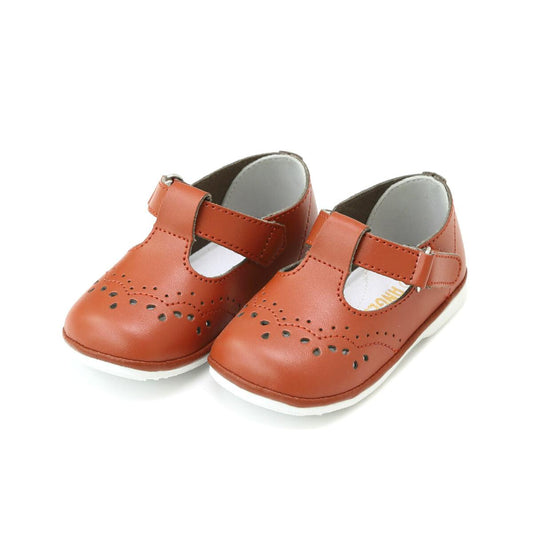 Cognac Birdie Leather T Strap Mary Jane Angel Baby (1-7T)