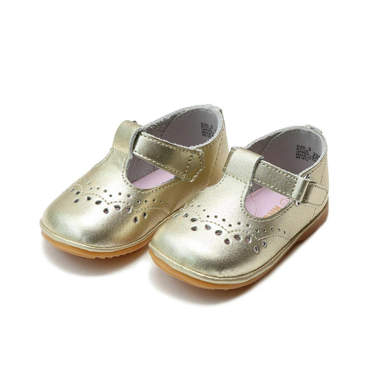 Gold Birdie Leather T Strap Mary Jane Angel Baby (1-7T)
