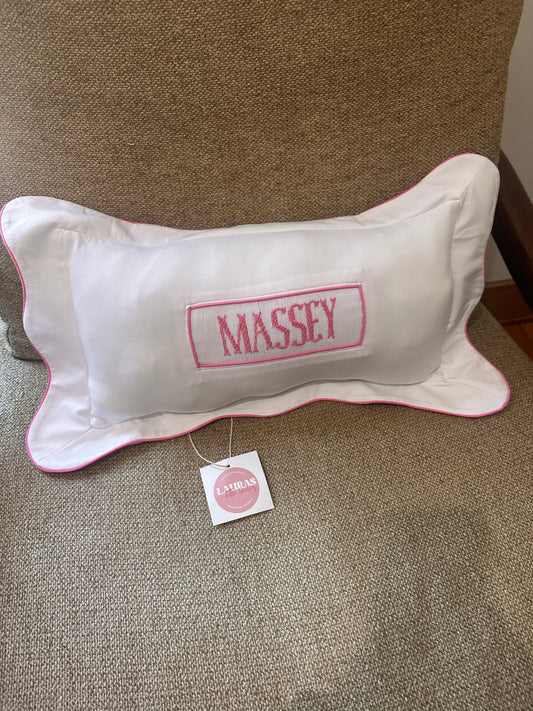 Scalloped Name Smock Throw Pillow