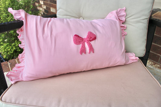 Preorder Pink Bow Throw Pillow