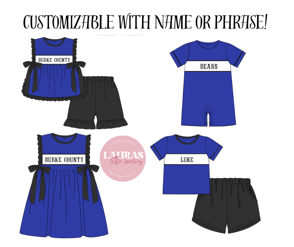 Black & Blue Boys Shorts Set