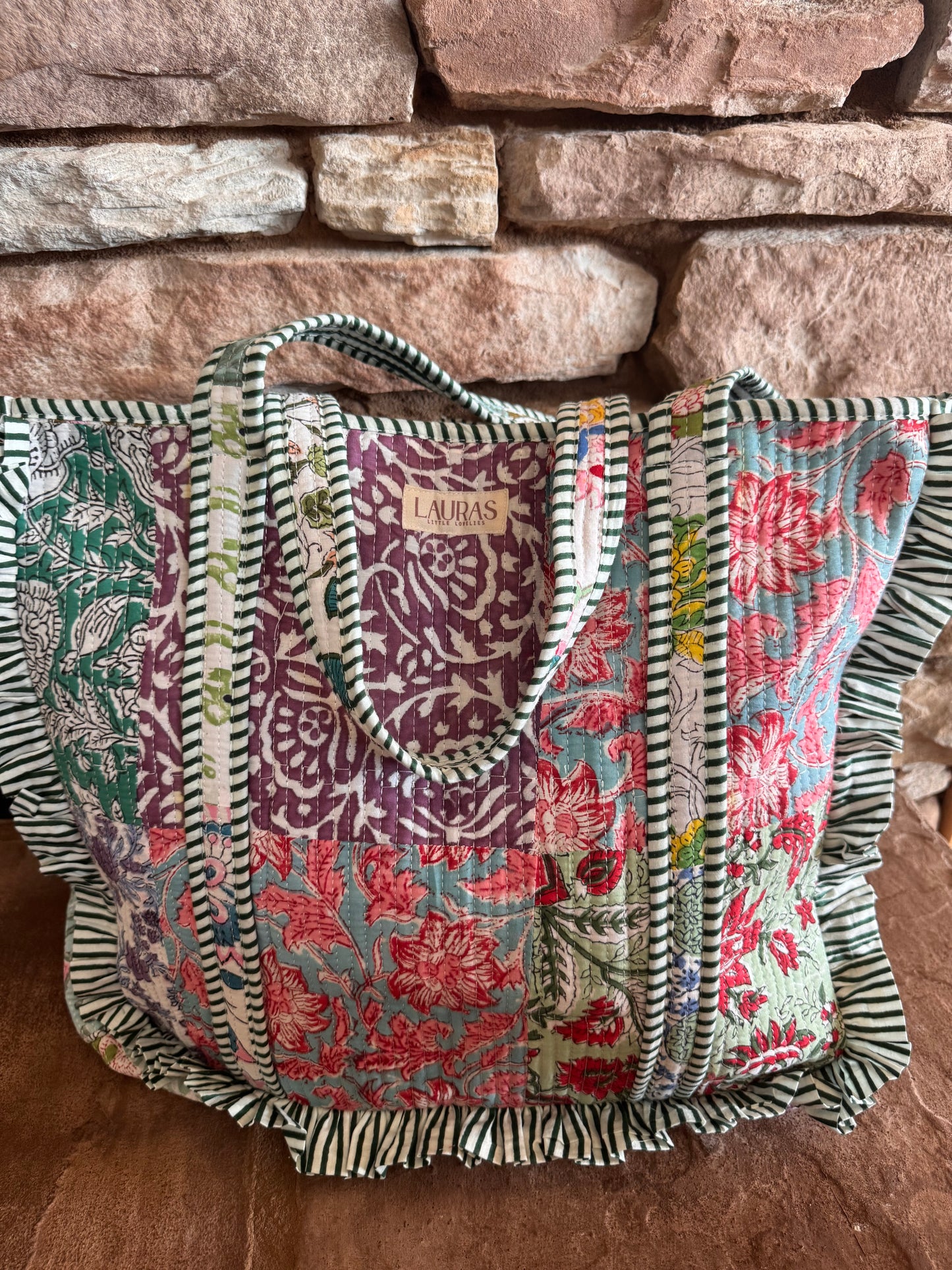 Posie Patch Ruffled Tote