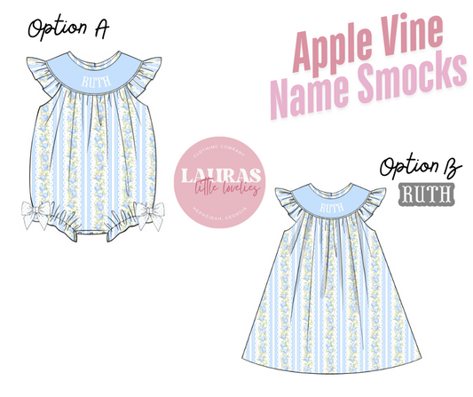 Apple Vine Name Smocks