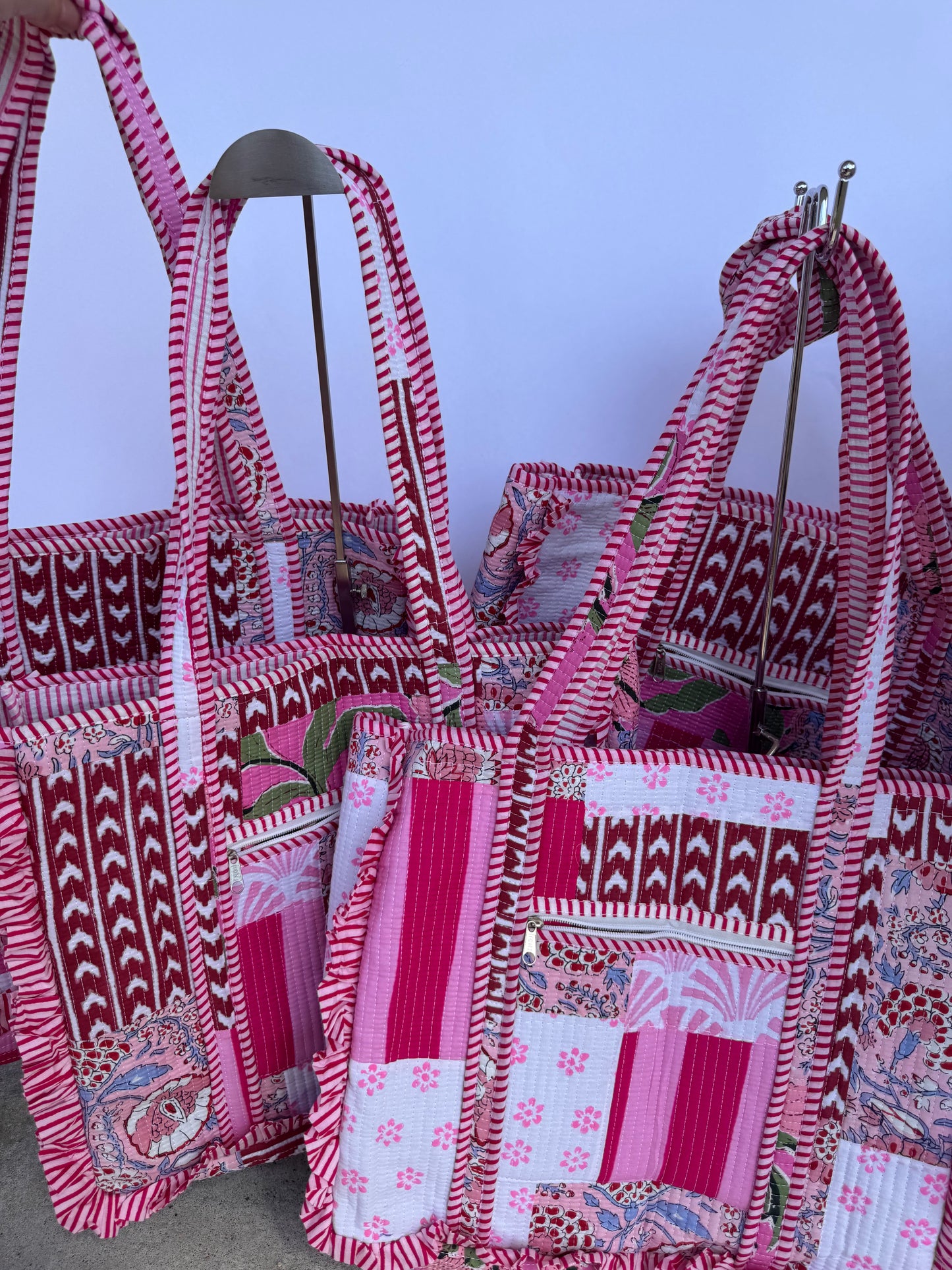Rosé Mosaic Ruffled Tote