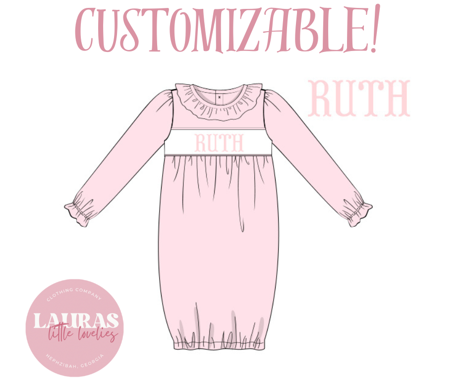 Pink Name Smock Gown