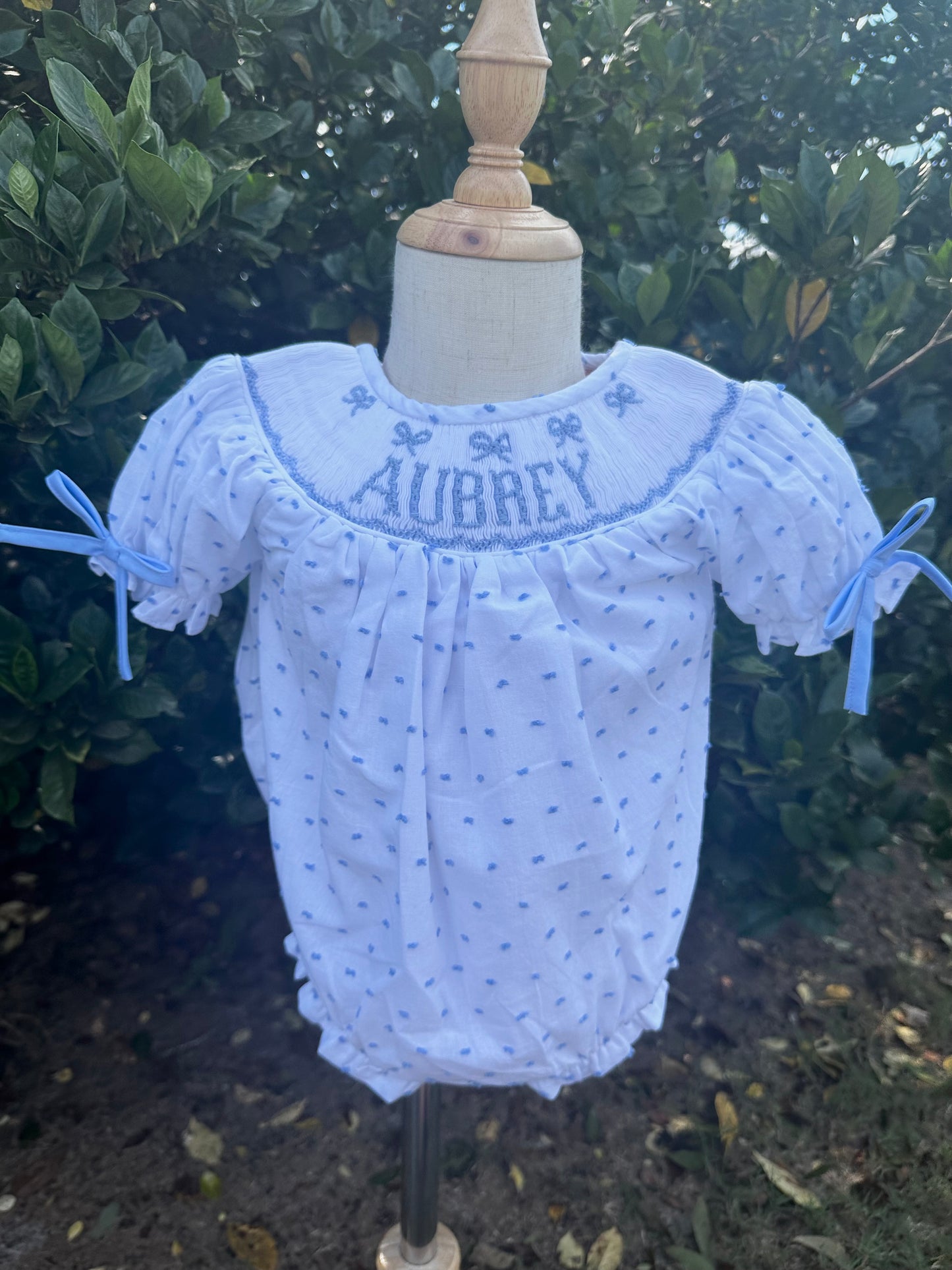 Blue Bow Diaper Set