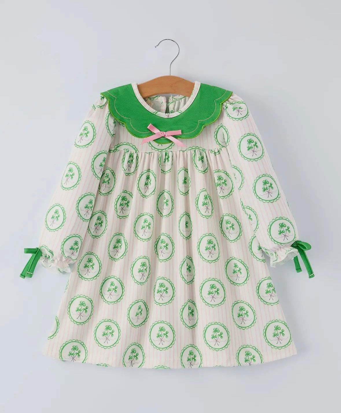 Pinstriped Clovers Dress