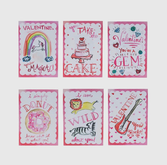 Scalloped Valentines Cards set of 12