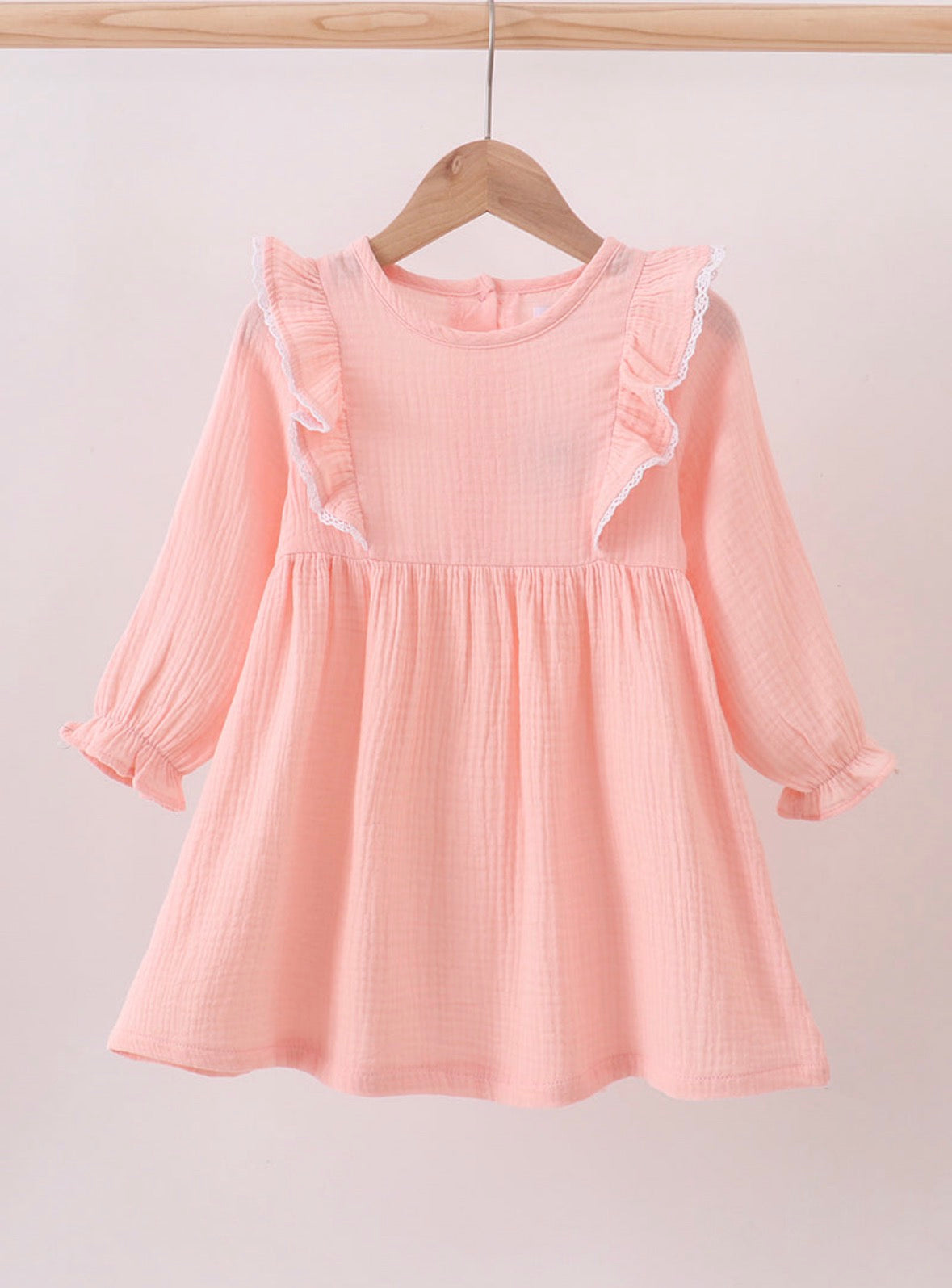 Pink Muslin Ruffle Dress