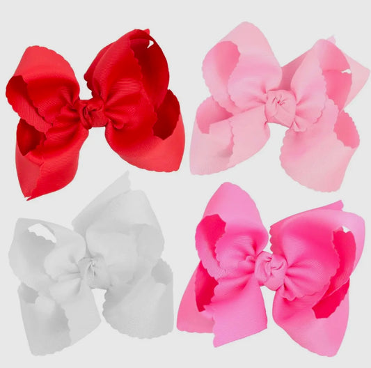 PREORDER Valentine Solid Scallop Bows