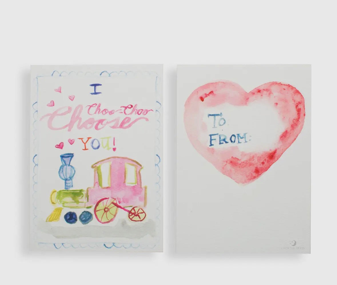 Watercolor Valentines Cards set of 12