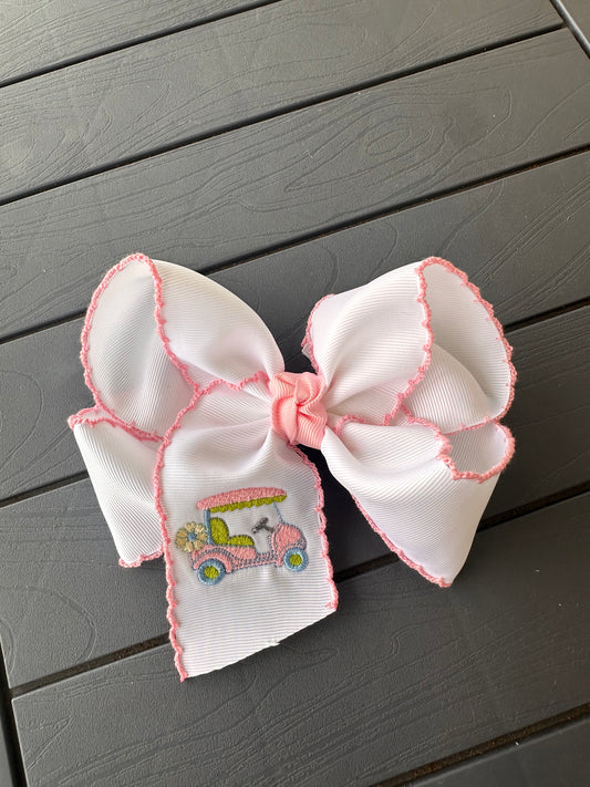 Golfcart Embroidered Bow