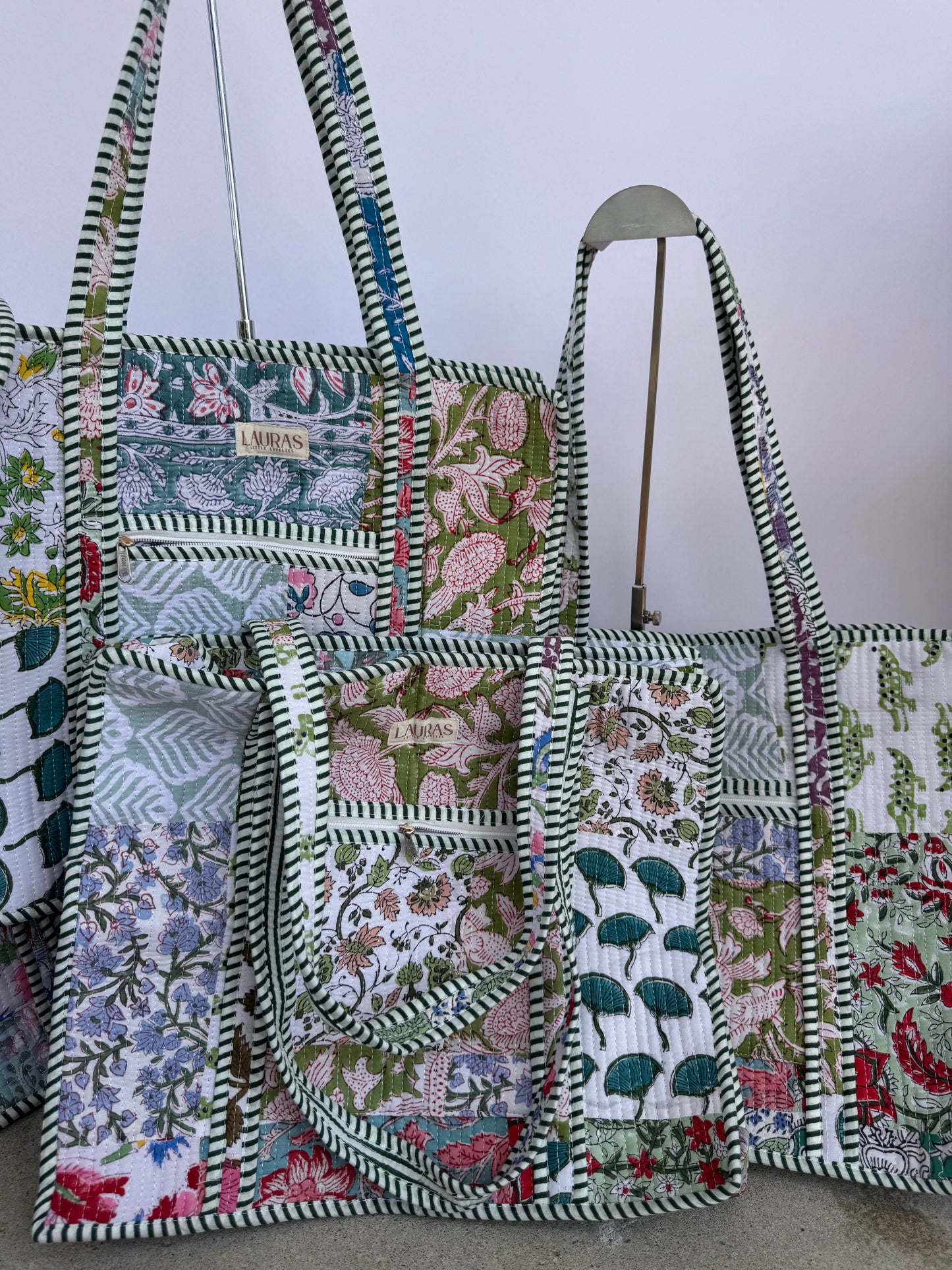 Posie Patch Zippered Tote