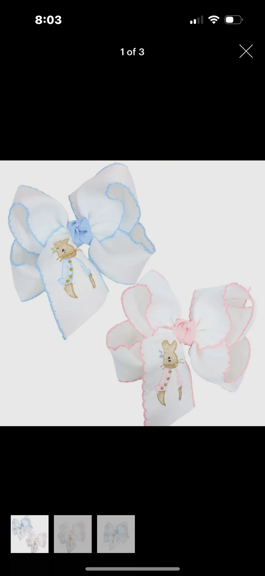 PREORDER Embroidered Peter Rabbit Bow