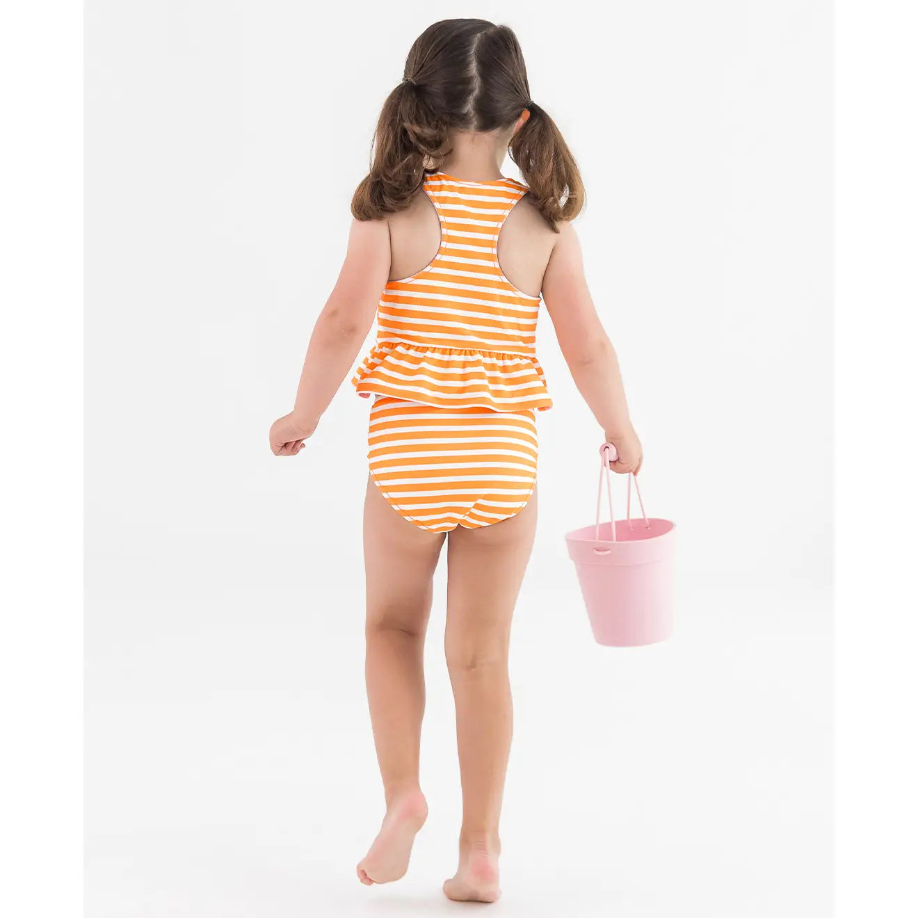 Girls Orange You the Sweetest Reversible Peplum Tankini