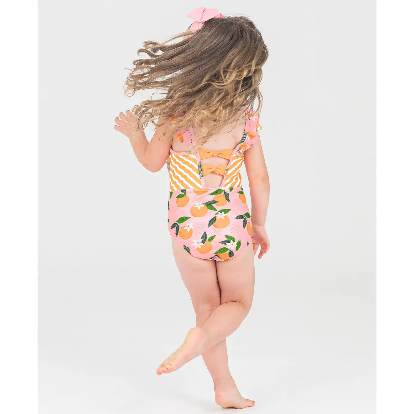 Girls Orange You the Sweetest Pinafore One Piece