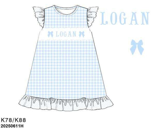 Custom Blue Bow Dress