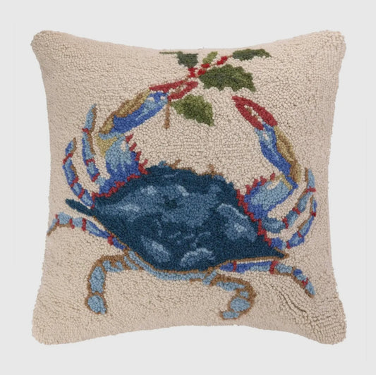Christmas Blue Crab Hook Pillow
