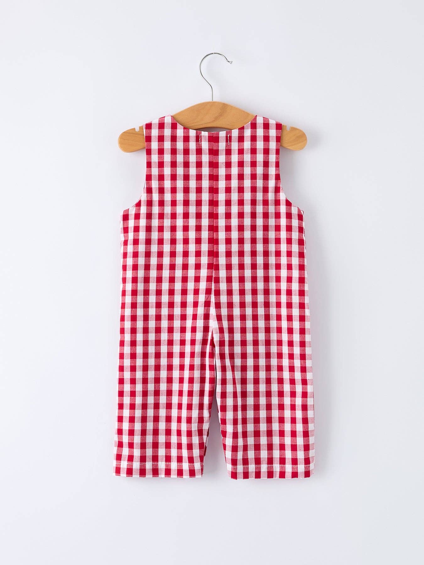 Valentine Red Plaid Boys Romper with Applique Heart Dog Detail: 12M