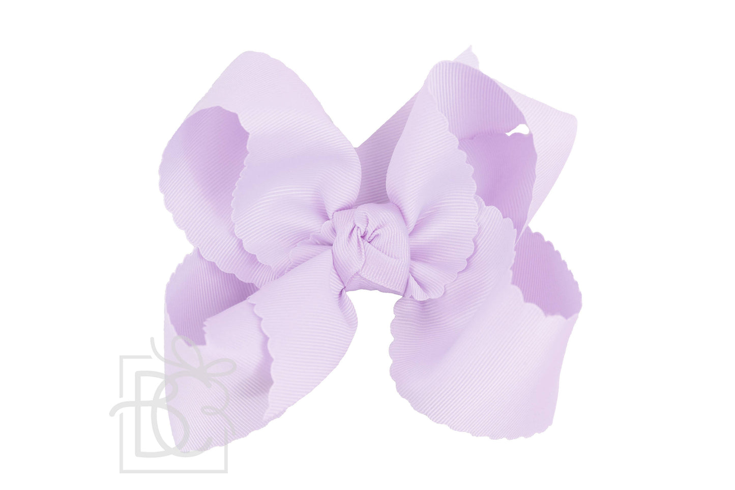 SCALLOPED EDGE BOW: Pink / 4.5" Large - 1.5" Ribbon on Alligator Clip