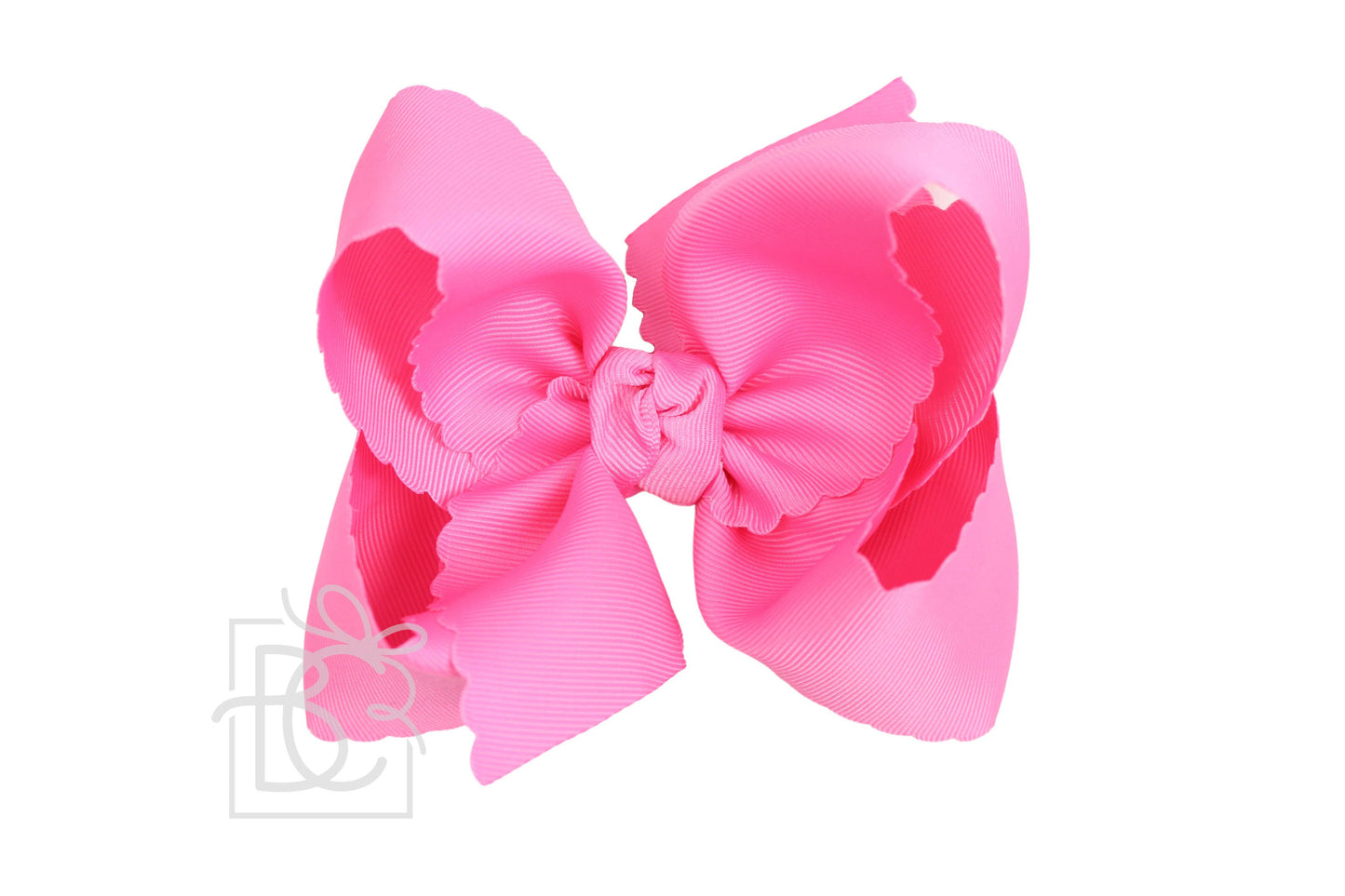 SCALLOPED EDGE BOW: Hot Pink / 5.5"