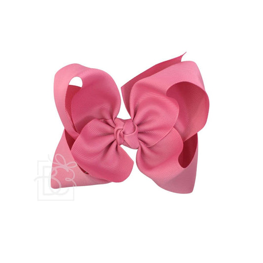 Signature Grosgrain Bow on Clip (New Colors): Fantasy Rose / 6.5" Jumbo - 2.25" Ribbon on Lg Alligator Clip