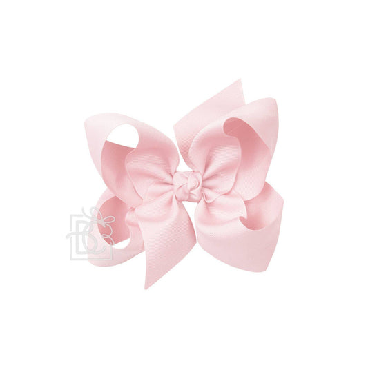 SIGNATURE GROSGRAIN BOW ON CLIP: 6.5" LT. PINK