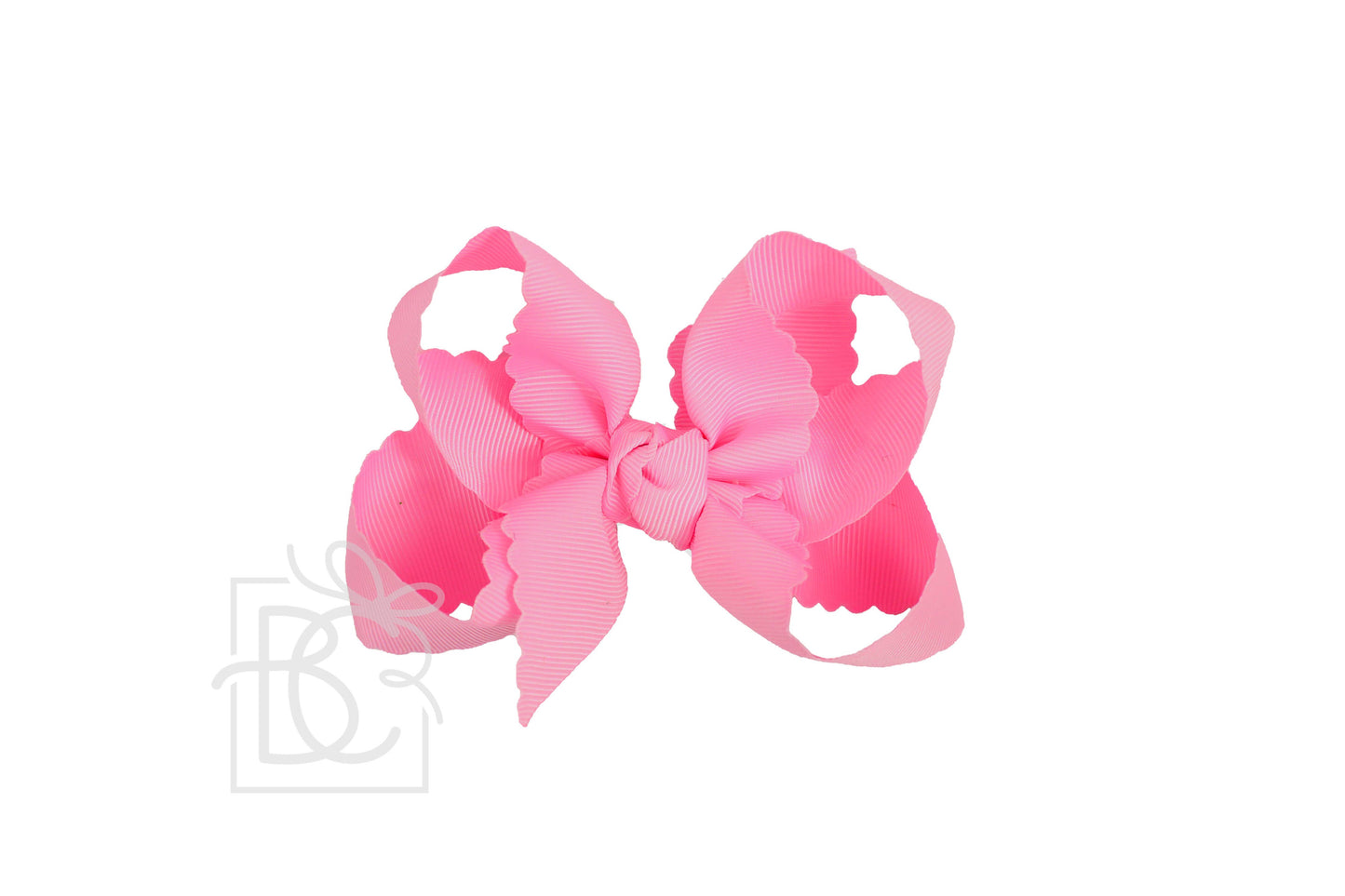 SCALLOPED EDGE BOW: Hot Pink / 5.5"