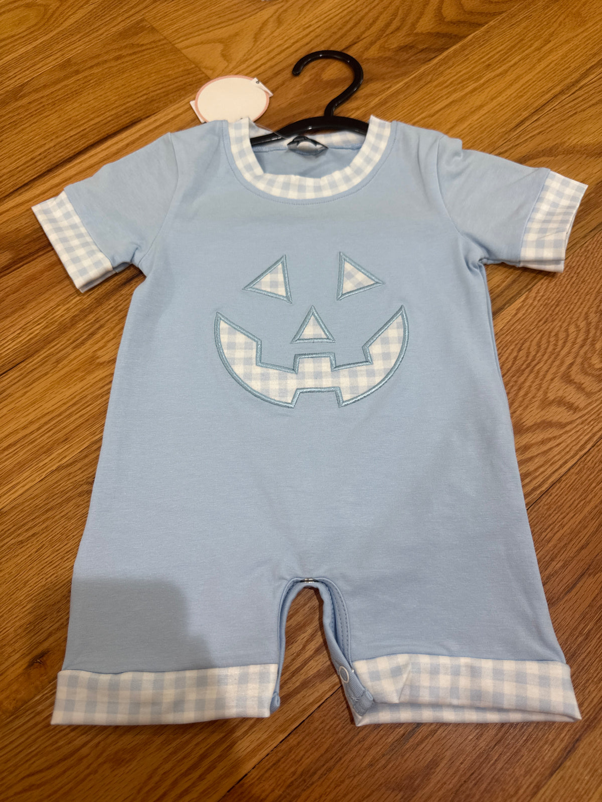 Gingham Jack O Lantern Romper