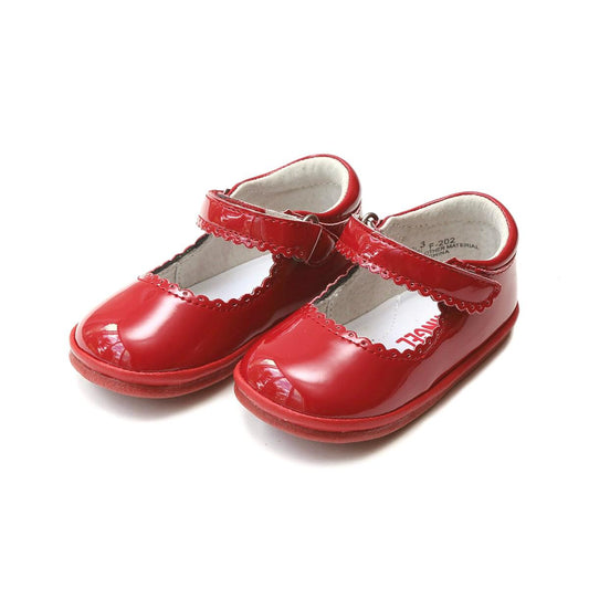Red Cara Scalloped Mary Jane Angel Baby (1-7T)