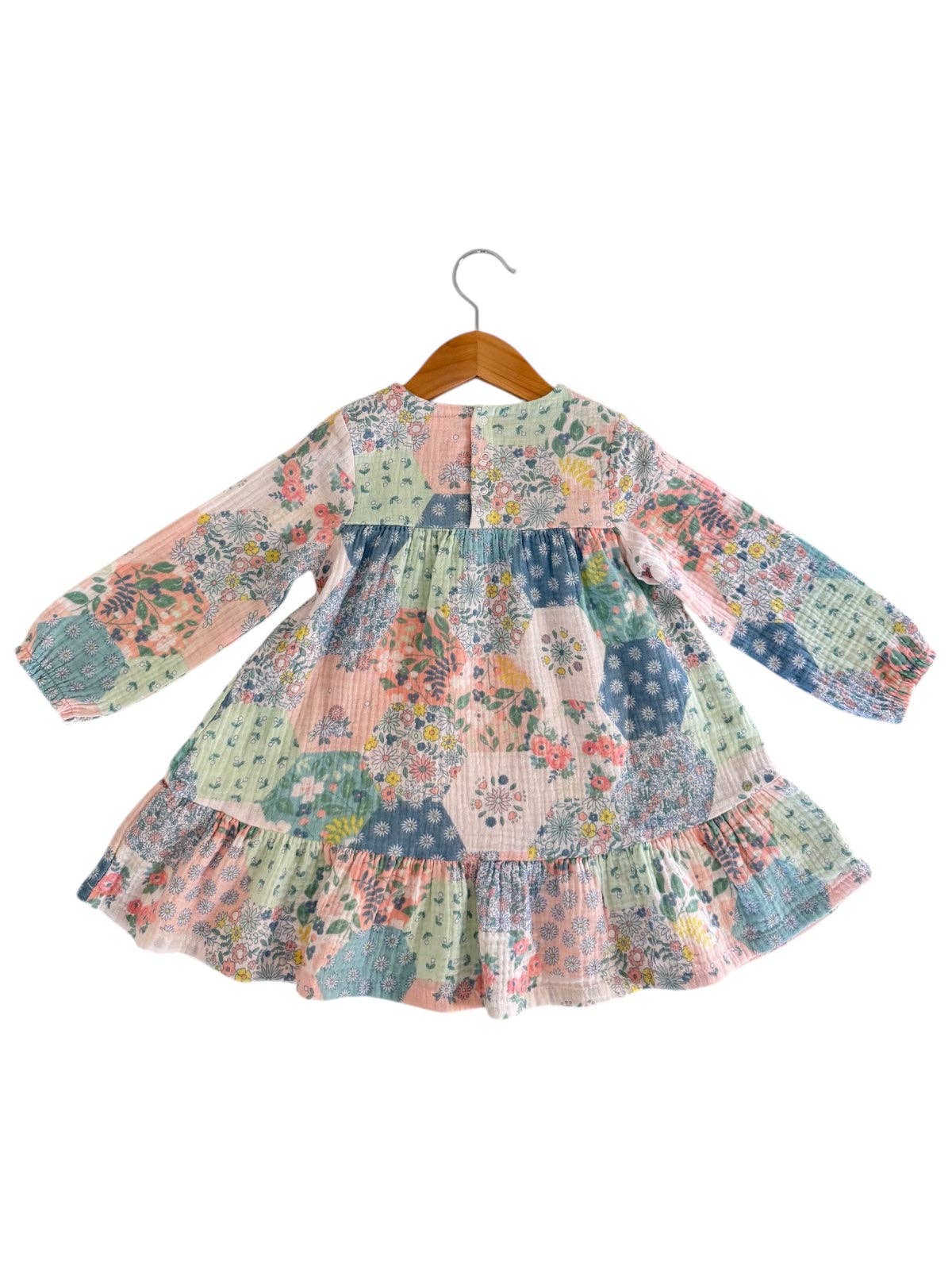 Smocked Ruffle Tiered Dress, Patchwork: 3 yr.
