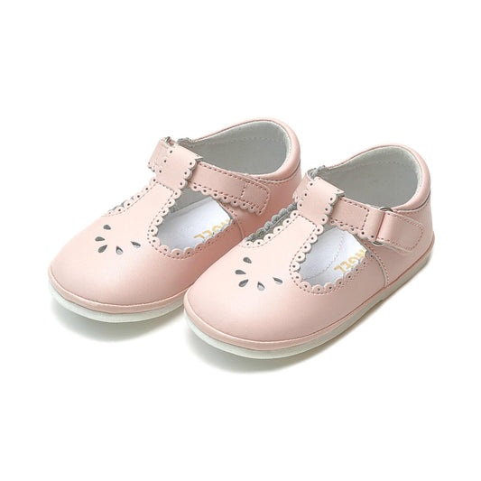 Blush Pink Dottie Scalloped T-strap Mary Jane Baby (1-7T)
