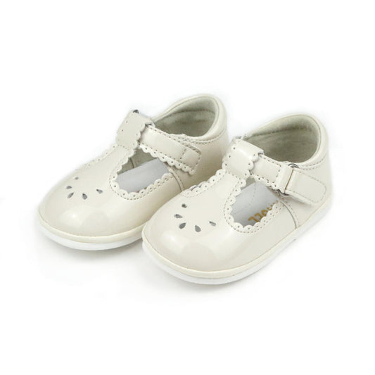 Cream Dottie Scalloped T-strap Mary Jane Baby (1-7T)