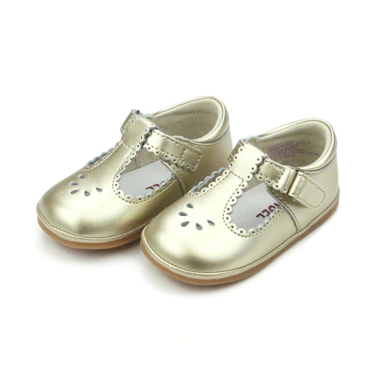 Gold Dottie Scalloped T-strap Mary Jane Baby (1-7T)