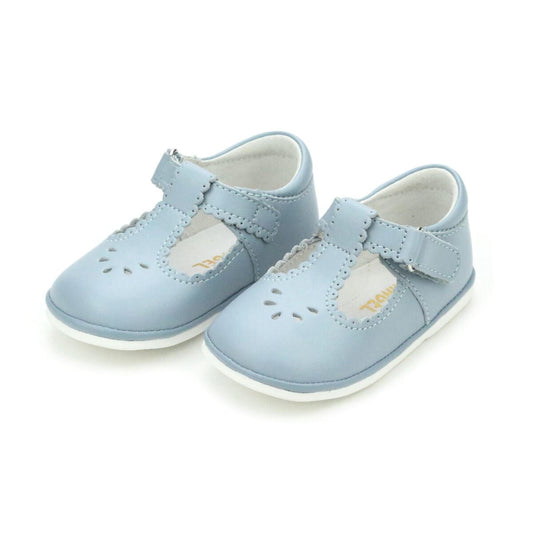 Light Blue Dottie Scalloped T-strap Mary Jane Baby (1-7T)
