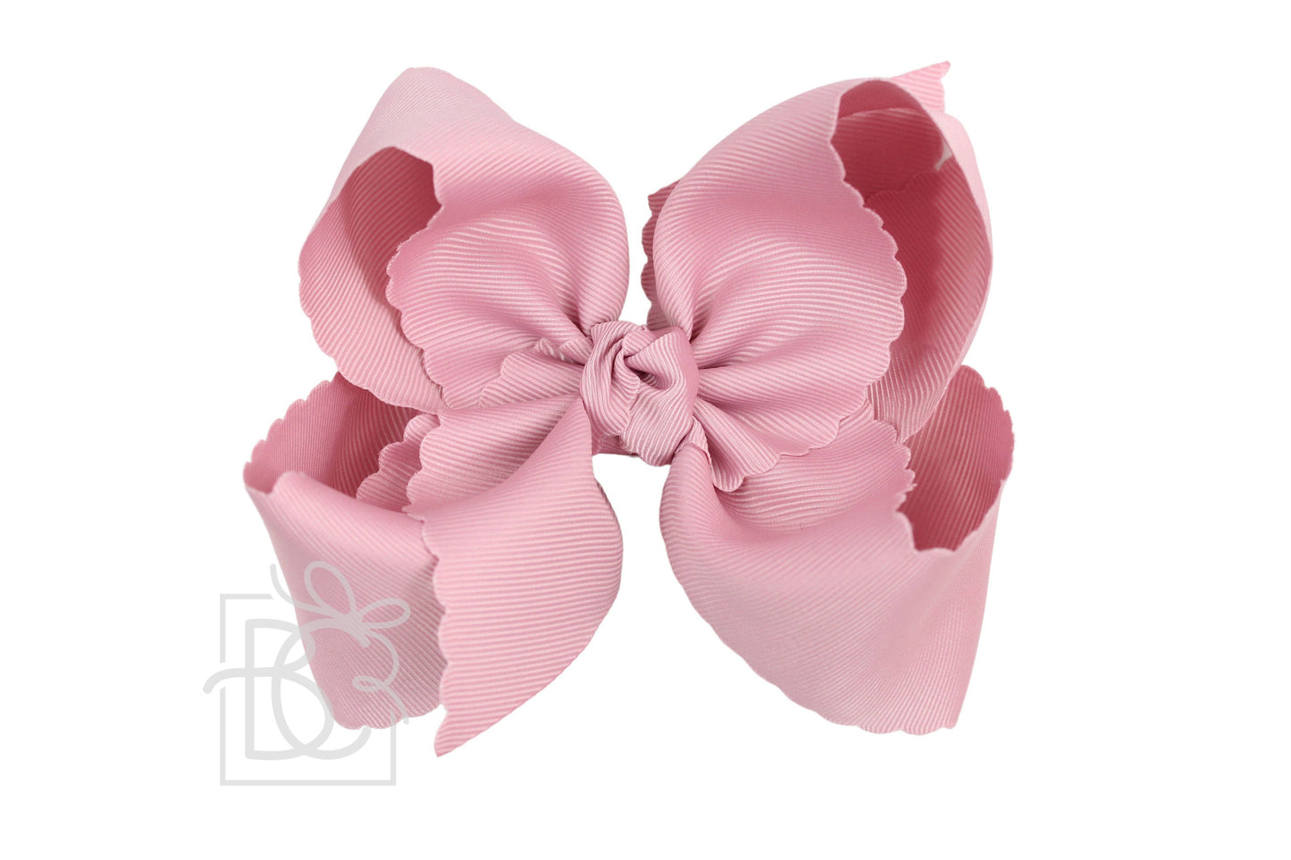 SCALLOPED EDGE BOW: Hot Pink / 5.5"