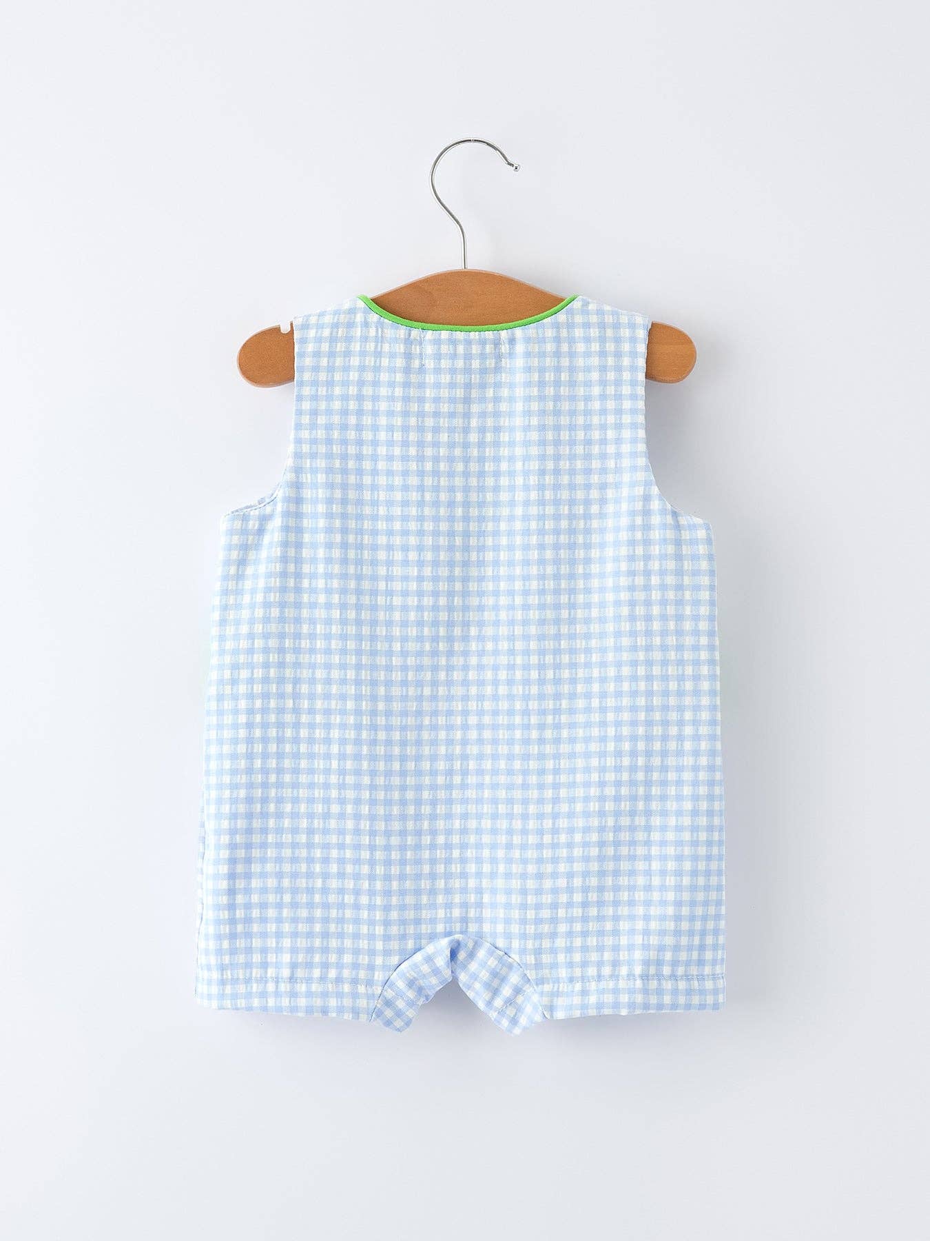 Baby Boys Summer Crocodile Embroidered Smocked Romper: 12M