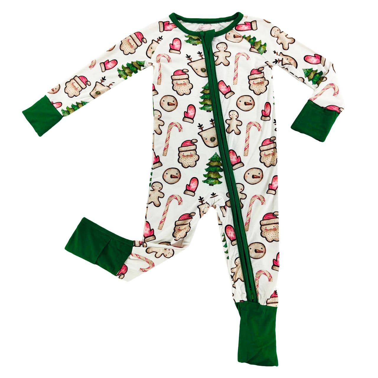 Christmas Cookies Green Bamboo Sleeper: 6-12M