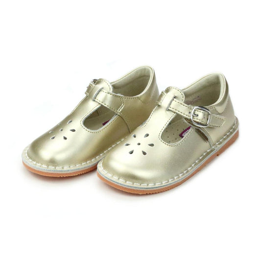 Gold Metallic Joy Stitch Down Mary Jane